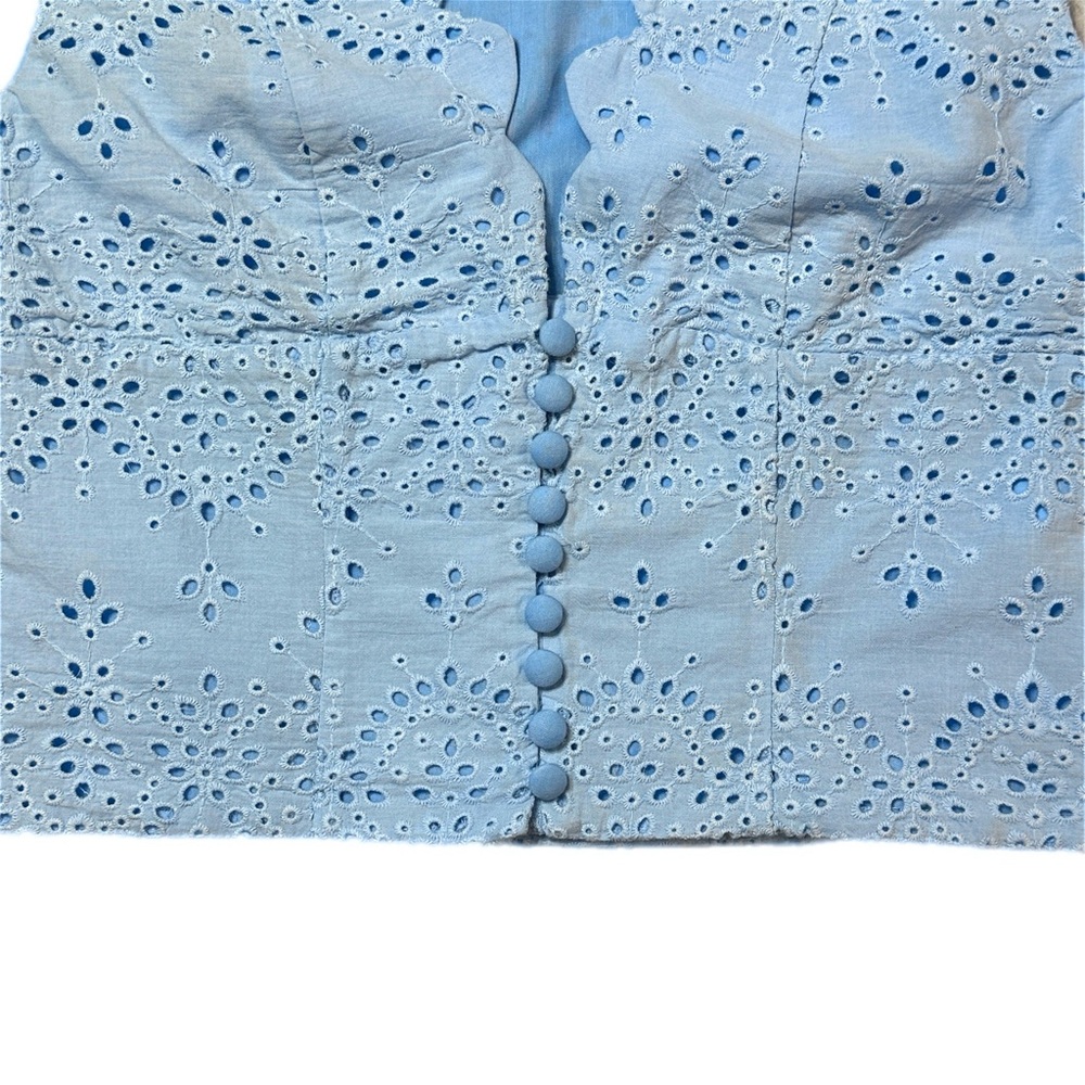 Commense Light Blue Eyelet Two-Piece Skirt Set - Picture 8 of 14